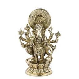 CraftVatika Wooden Ganesh Statue Idol Showpiece image 3