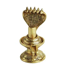 ExclusiveLane Textured Shivling With Brass Sheshnaag Showpieces image 3