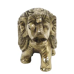 Imli Street  Gold-Coloured Elephant Showpieces image 2
