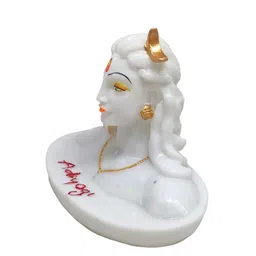 GLOOKS White Adi Yogi Shiva Statue Showpiece image 5
