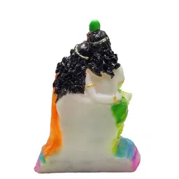 GLOOKS Green & Orange Radha Krishna Sitting Showpiece image 3