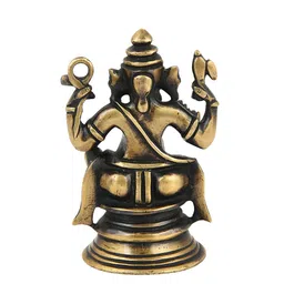 Imli Street Golden Textured Ganesh Idol Figurine Showpiece image 3
