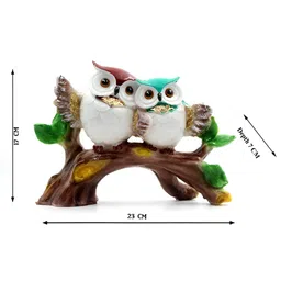 ESVAR STONECRAFT White & Green Birds and Animals Figurine Showpiece image 2