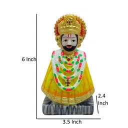 GLOOKS Yellow & White Shyam Baba Idol Showpiece image 2