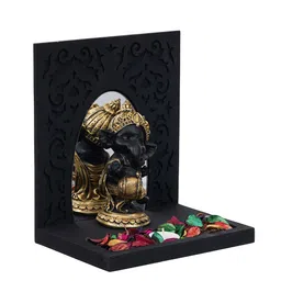 eCraftIndia Black & Gold-Colored Ganesh Idol Showpiece image 3