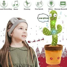 tukatuki toys Cactus Toy Talking Plant Plush Dancing Cactus Voice Repeat, Recording 120+ Song image 4