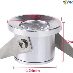 hybrix LED 1 Watt Mini COB Spot Light, Button Light, Cabinet light, Elegant Stainless Steel Body, BridgeLux Optical COB, Natural Warm White Light Color (Pack of 2) Recessed Ceiling Light Ceiling Lamp image 2