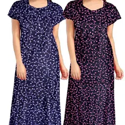 retail shopee Women Night Suit Set Blue, Purple Printed-picture-23