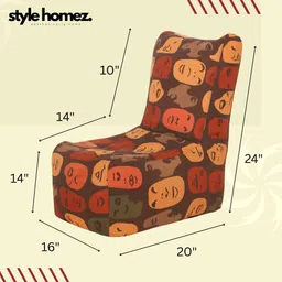 style homez Large CANVAS CLASSIC CHAIR, Cotton Abstract Printed Bean Bag Chair With Bean Filling image 3
