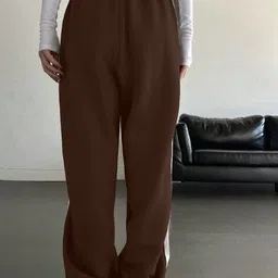 hiba Women Regular Fit Brown Lycra Blend Trousers image 2