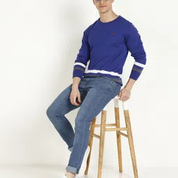raymond Men Striped Round Neck Multicolor Sweater image 3