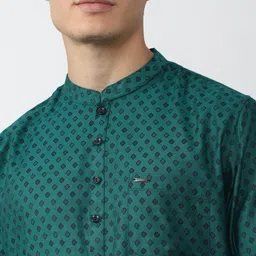 peter england Men Printed Cotton Blend Straight Kurta image 5