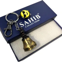 sahib collection Tibetan Bell Keychain Sunglass Smiley & Black Hook Metal Keyring-Green Pack1 Key Chain image 5