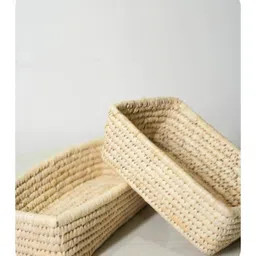 swadeh Set Of 2 Natural Sabai Grass Serenity Basket Duo Organizers image 5
