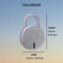 foora Round 65mm Same Key Lock Set - 2 Locks with 5 Keys for Home Security Padlock image 4