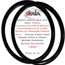 skala Gasket Compatible With Pigeon Aluminium 3 litres Deluxe Outer Lid (Pack of 2) 190 mm Pressure Cooker Gasket-picture-27