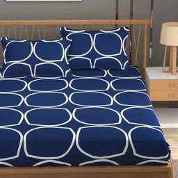 tindler knots Cotton Double Fitted (Elastic) 210 TC Floral Bedsheet-picture-14