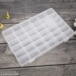 philocaly enterprises 36 Grid Transparent Plastic Box with Adjustable Partitions for Storing Jewellery, Manicure, Make-up Tols Drawer Divider Closet Divider image 2