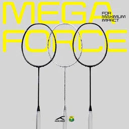 hundred Mega Force Grey Strung Badminton Racquet image 5