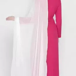 littlefly Chiffon Solid White Women Dupatta image 2