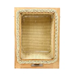 habereindia Wicker Basket For Modular Kitchen|Wicker Basket|Onion Baskets For Storage Channel|Pullout Basket For Modular Kitchen(16.5 Wx20 Lx8 H)-Rectangular,Beige image 2