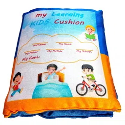 royalty retail and export Kids Learning Cushion Microfibre Alphanumeric, Animals, Birds, Fruits, Geometric, Smiley, Toons & Characters Cushion Pack of 1 image 1