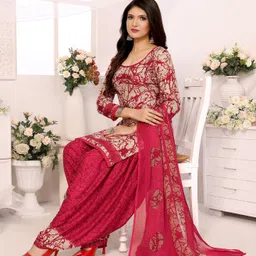yashika Unstitched Crepe Salwar Suit Material Floral Print-picture-18