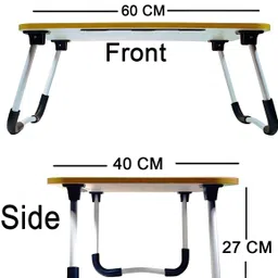 floresta wud Engineered Wood Foldable Kid's Study Table With Cup Holder | Laptop Table Wood Portable Laptop Table image 4