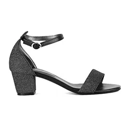 marc loire Women's Shimmer Open Toe Comfortable Block Heel Sandals image 4