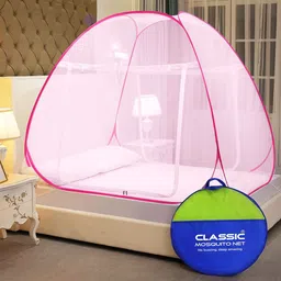 classic mosquito net Polyester Adults Washable Foldable for Double & King Size Bed -(200*200*145 CM) Mosquito Net-picture-18