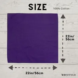 Drona Ent 100% Pure Cotton Handkerchief for Men & Women – Purple 22x22 Inch (56x56 cm) ["Purple"] Handkerchief image 3