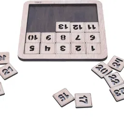 glnrm Wooden Alphabet Slides Puzzle Game, Fifteen Puzzle for Adults and Kids, Non-Interlocked Pieces (5*5) (1 TO 24 OFF WHITE) image 3