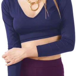 theblazzee Casual Regular Sleeves Solid Women Blue Top image 4