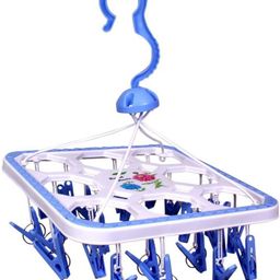 urbanware Ceiling Cloth Dryer Stand 28 Clips Laundry Hanging Plastic Cloth Drying Stand Hanger/pegs, Baby Clothes Hanger Stand Accessories Organizer Plastic Cloth Clips-picture-35