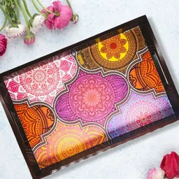 Wooden tray set of 1 with UV print|Serving Tray|Multipurpose Tray|AHS-T1801_N Tray-image-31