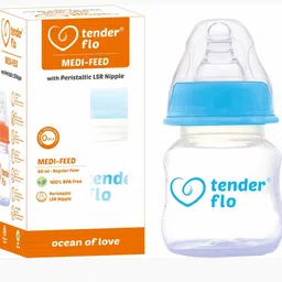 sgsramganj Tender flo medi feed bottle with peristaltic LSR nipple 60ml New Born Flow Nipple-picture-40
