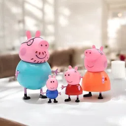 mahi zone Peppa Pig Family Set of 4, Peppa Pig, George, Daddy Pig, Mommy Pig Toys _M145 image 1