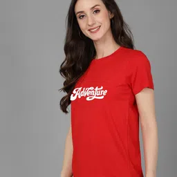 adyavastram Pack of 3 Women Graphic Print Round Neck Cotton Blend Multicolor T-Shirt image 3