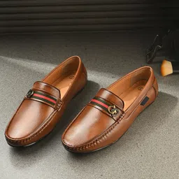 provogue Men’s Casual Loafers with Stylish Metal Buckle Accent Loafers For Men image 2