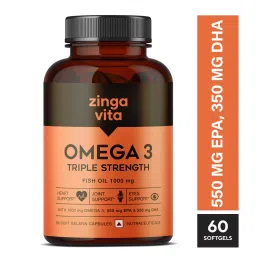 Heart, Joint, and Eye Health | Zingavita Triple Strength Omega 3 Fish Oil (60 Count) Capsule 1000 mg + Himalayan Organics Plant Based Eye Care Supplement (Lutemax 2020, Orange Extract, Carrot Extract) - 60 Tablets image 3