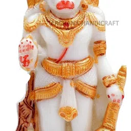 ishu handi artistic Resin Hanuman ji/ Bajrangbali Ji statue for home temple Car Dashboard Décor-07 Decorative Showpiece - 10 cm image 4