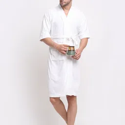 creeva White Free Size Bath Robe image 3