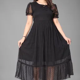 zopdi Women A-line Black Maxi/Full Length Dress image 1