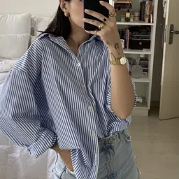 bns Women Regular Fit Striped Spread Collar Casual Shirt-picture-15