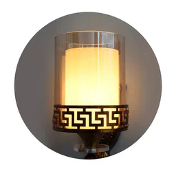 shree kala home decor Antique Brass Wall Sconce with Clear Glass With Crystal Pendant image 3