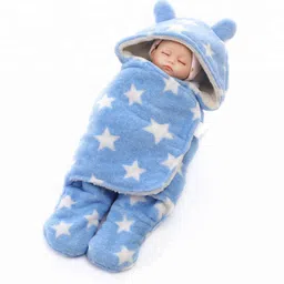 aakriti Printed Single Hooded Baby Blanket for Heavy Winter-picture-15