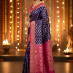 lokavanya Printed Banarasi Cotton Silk Saree image 4