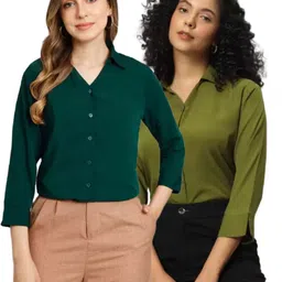 funday fashion Women Regular Fit Solid Casual Shirt-picture-36
