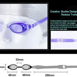 derike Swim Goggles Waterproof Anti-Fog No Leaking Wide View image 5