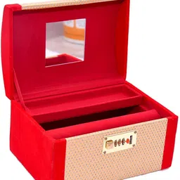 singaardani Wodden Vanity Box Diamond With Red Velvet Travel Vanity Box With Number Lock Antique Palki Bangle Box Vanity Box For Women Handcraft Rajwada Style Wooden Bangle And Jwellery Box Beauty Box For Women Wedding Vanity Box For Women Makeup Box Vanity Singardani Box For Women One large compartment and one round rod for bangles allows you to fit in a variety of stuff inside Vanity Box image 2